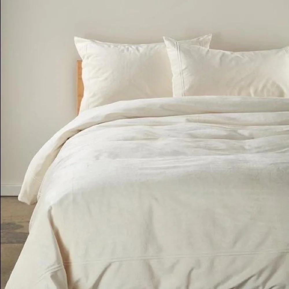 Rachel Parcell Frame Ivory Velvet Duvet Cover  | Twin